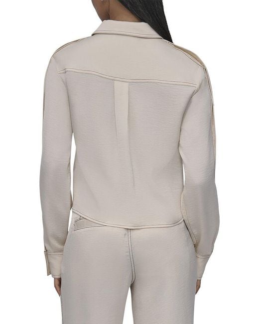 DKNY Gray Glazed Dressing Top