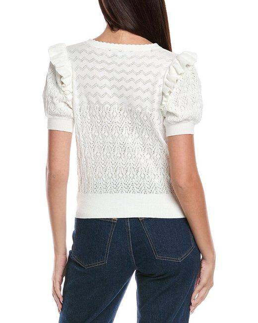 Isla White Kizzy Pointelle Sweater