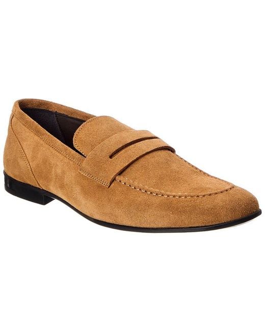 M by Bruno Magli Brown Valerio Suede Penny Loafer for men
