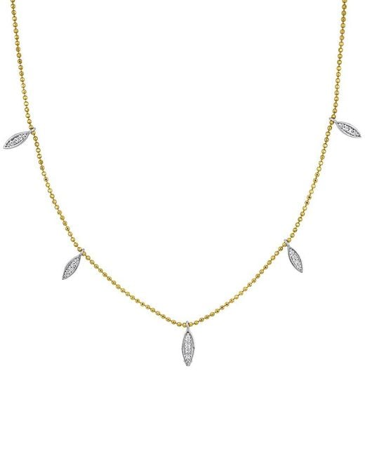 Rina Limor Metallic 14K Two-Tone 0.09 Ct. Tw. Diamond Charm Necklace
