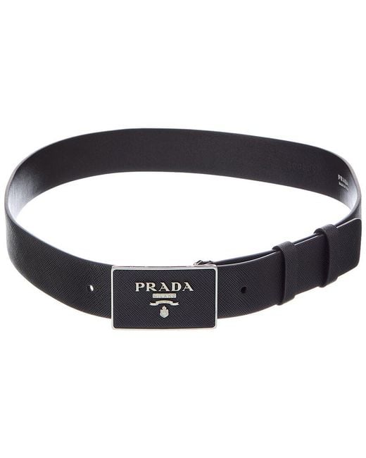 Prada Blue Saffiano Leather Belt for men