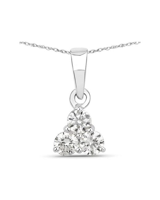 Diana M White Diana M 14K 0.33 Ct. Tw. Lab-Grown Diamond Three-Stone Pendant
