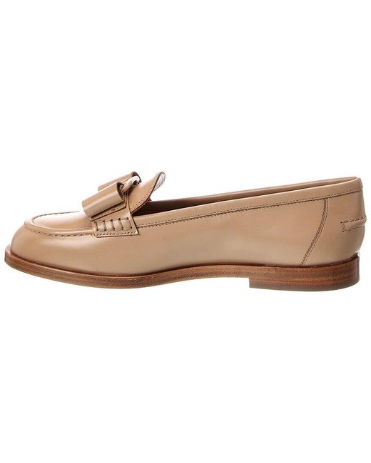 Ferragamo Natural Viva Leather Loafer