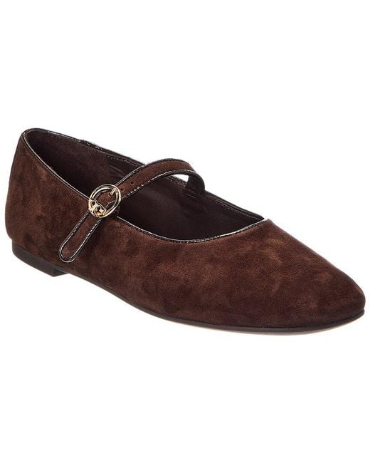 Tory Burch Brown Selby Mary Jane Suede Ballet Flat