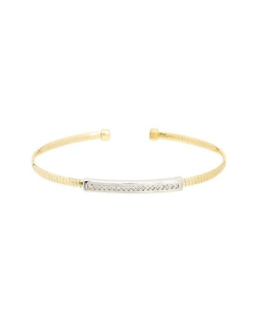 Meshmerise White 0.10 Ct. Tw. Diamond 18K Over Bangle Bracelet