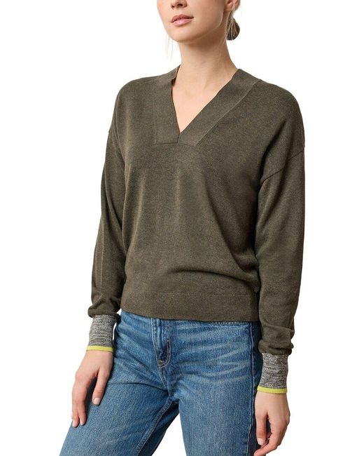 Lilla P Green V-Neck Pullover Sweater