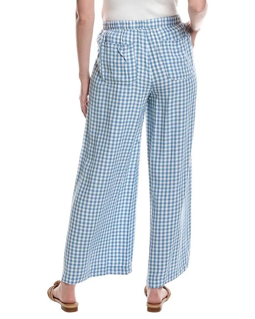 Splendid Blue Linen Blend Palazzo Pant