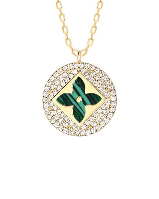 Gabi Rielle Metallic 14k Vermeil Cz Clover Pendant Necklace