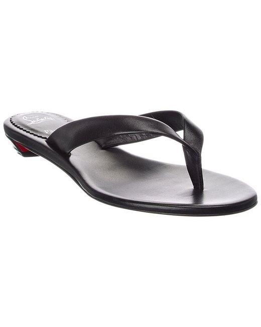 Christian Louboutin White Miss Z Leather Thong Sandal