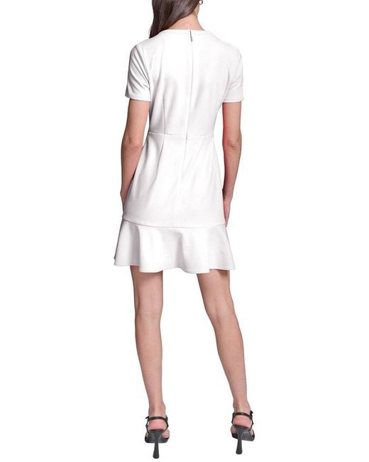 Karl Lagerfeld White Scuba A-Line Dress