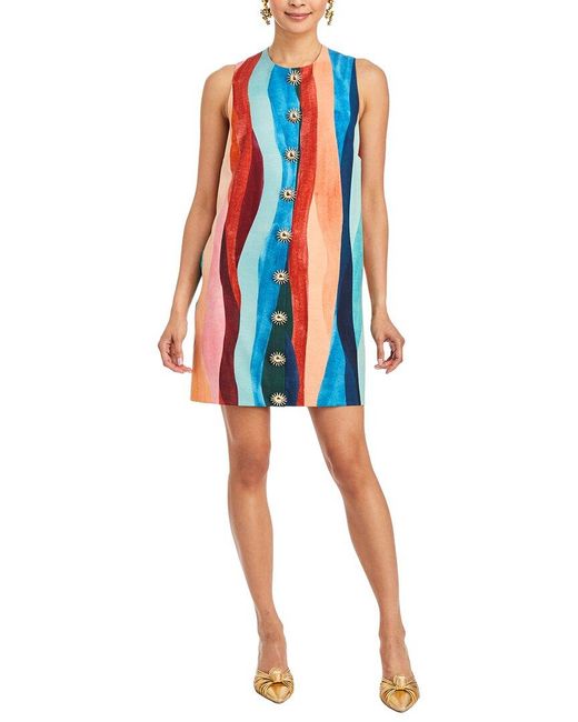 mestiza Blue Tuesday Shift Mini Dress