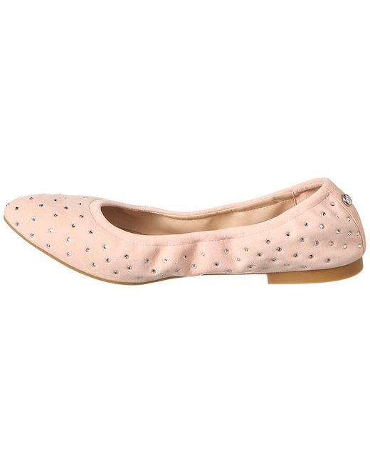 Stuart Weitzman Pink Bling Suede Ballet Flat