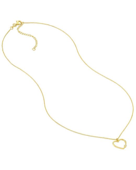 HAWLEY ST Metallic 14K 0.01 Ct. Tw. Diamond Heart Necklace
