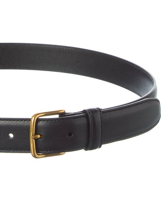 The Row Black Logo Leather Belt