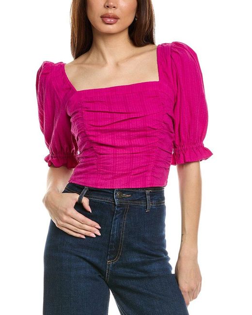 Saltwater Luxe Red Ruched Crop Top