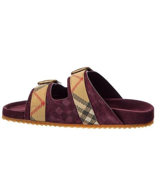 Burberry Red Check Suede Sandal