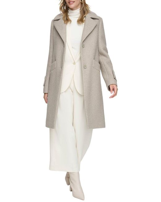 Andrew Marc Marc New York Regine Pressed Boucle Wool-blend Coat in White |  Lyst Canada