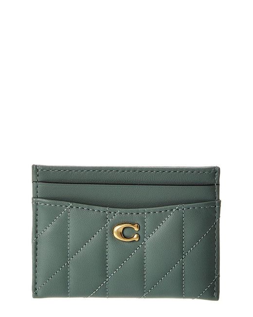 COACH Green Essential Leather Card Case