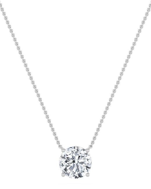 Lab Grown Diamonds Metallic 14K 0.25 Ct. Tw. Lab-Grown Diamond Pendant