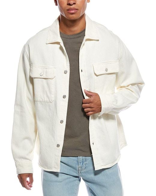 FRAME White Textured Terry Overshirt for men