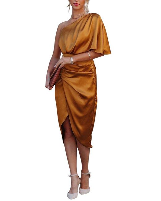 CHARLOTTE GREEN Brown Midi Dress