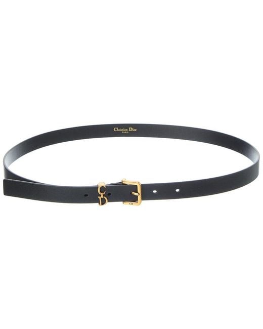 Dior Blue Saddle Loop Leather Belt