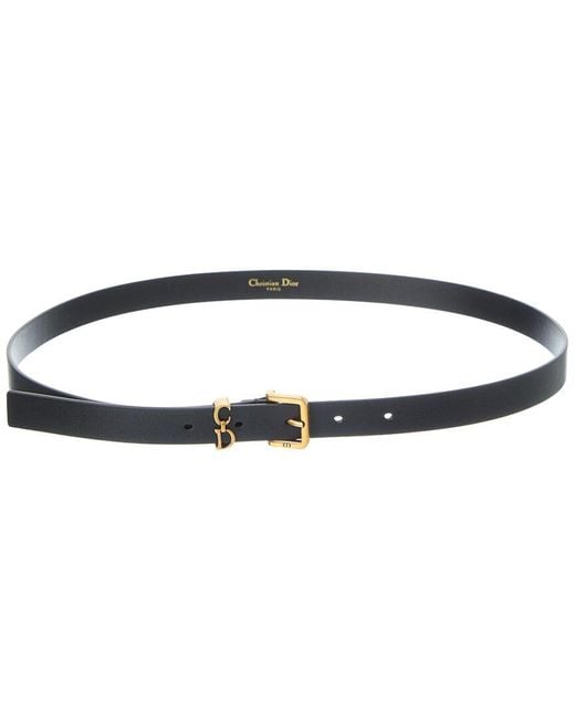 Dior Blue Saddle Loop Leather Belt