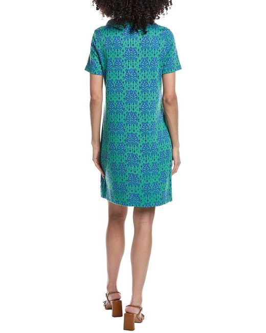 tyler boe Blue Kristen Inverted Pleat Jacquard Mini Dress