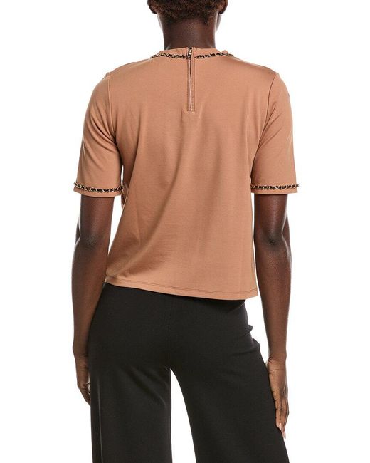 Gracia Black Chain Link Trim T-Shirt