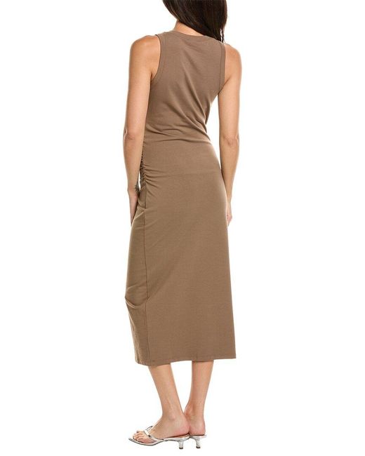 Vince Brown Side Drape Tank Dress
