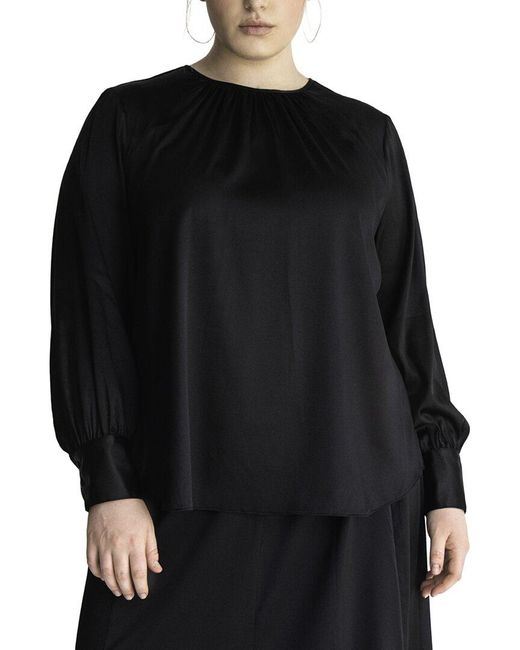 Gabriella Rossetti Black Mimosa Silk-Blend Blouse