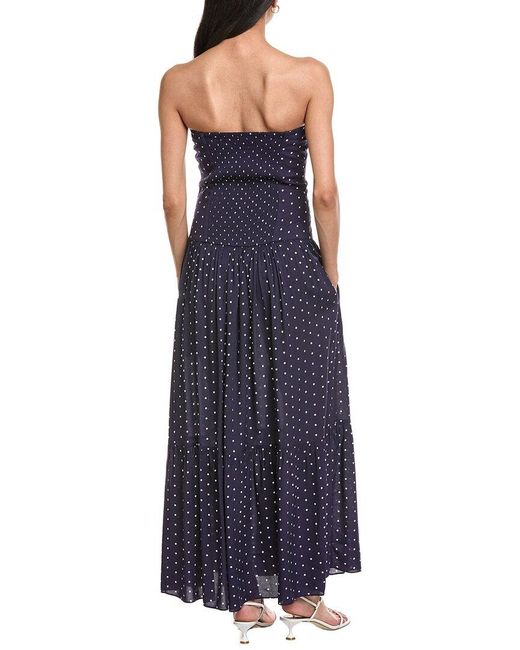 Garrie B Blue Drop-Waist Maxi Dress