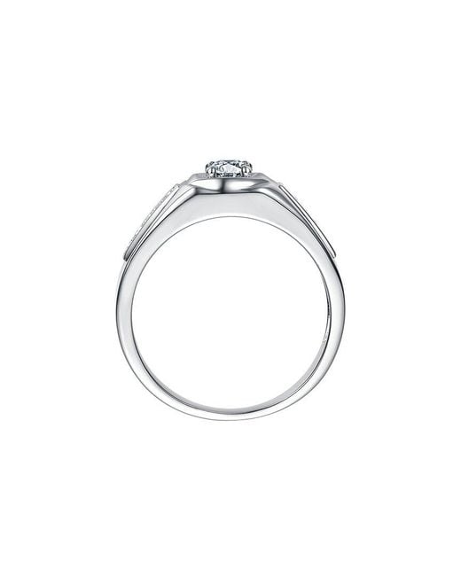 Genevive Jewelry White Rachel Glauber Plated Cz Ring for men