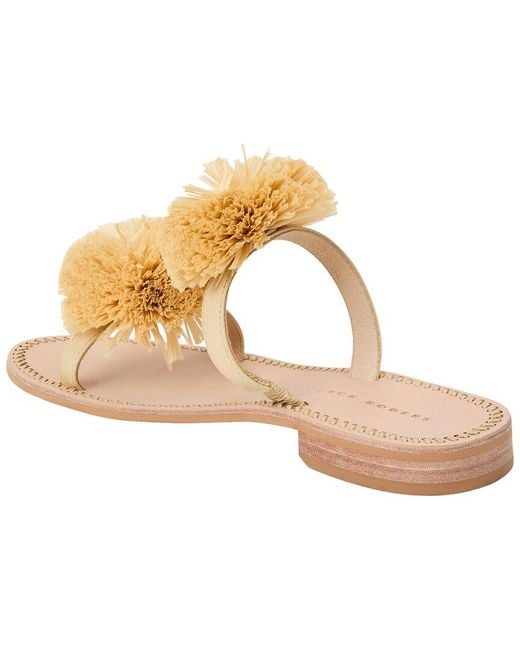 Jack Rogers Metallic Daffodil Raffia & Leather Sandal