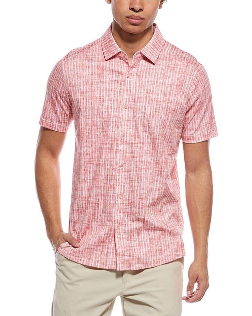 Raffi Pink Brushed Gingham Button Shirt for men