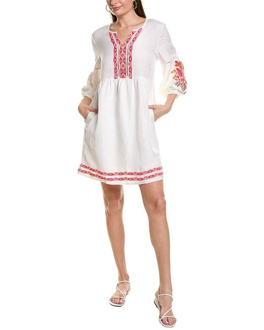 Tommy Bahama White St. Lucia Linen-blend Dress