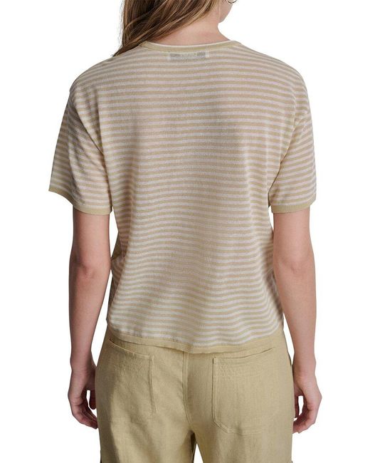 DKNY Natural Striped Lightweight Sweater