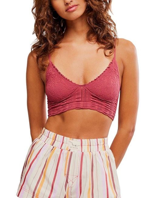 Free People Red Heirloom Bralette