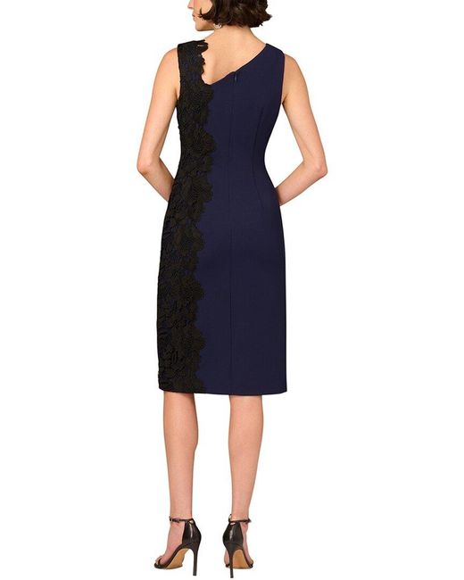 Aidan Mattox Blue Solid Midi Dress