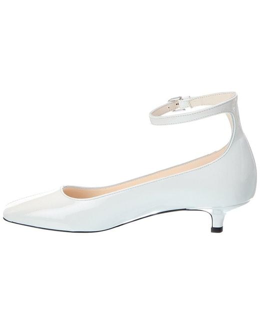 Totême White Decollete Patent Pump