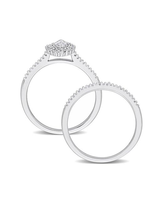 Rina Limor White 14K 0.49 Ct. Tw. Diamond Double Halo Cluster Ring