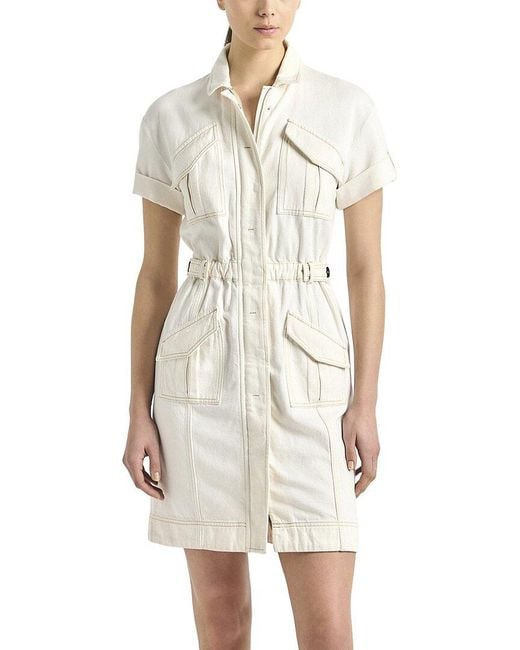 10 Crosby Derek Lam White Clotilde Linen-Blend Dress