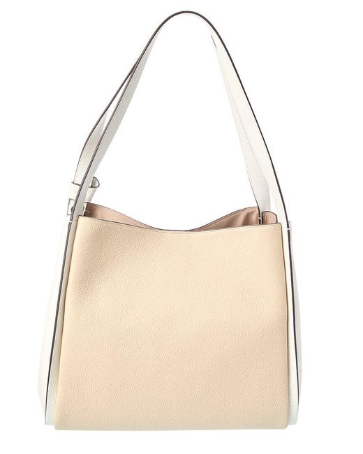 Kate Spade Natural Knott Colorblocked Pebbled Leather Large Shoulder Bag
