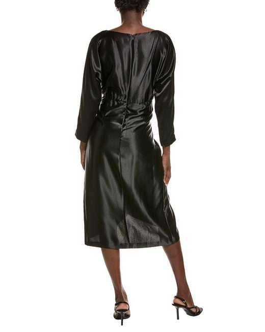 Julia Jordan Black Satin Midi Dress