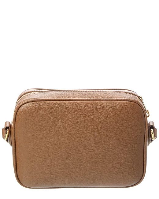 Burberry Brown Small Check Canvas & Leather Camera Bag