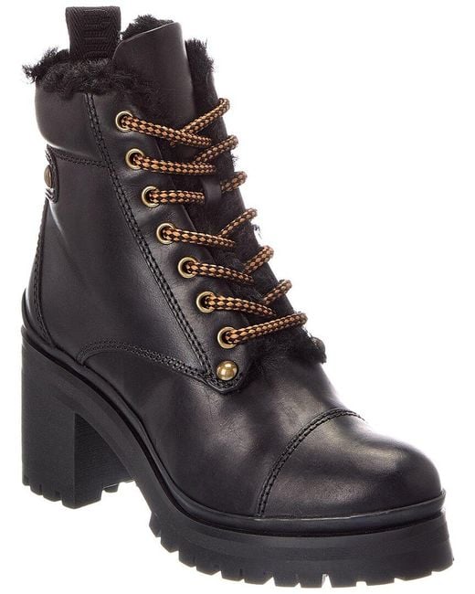 Miu Miu Black Logo Leather Ankle Boot