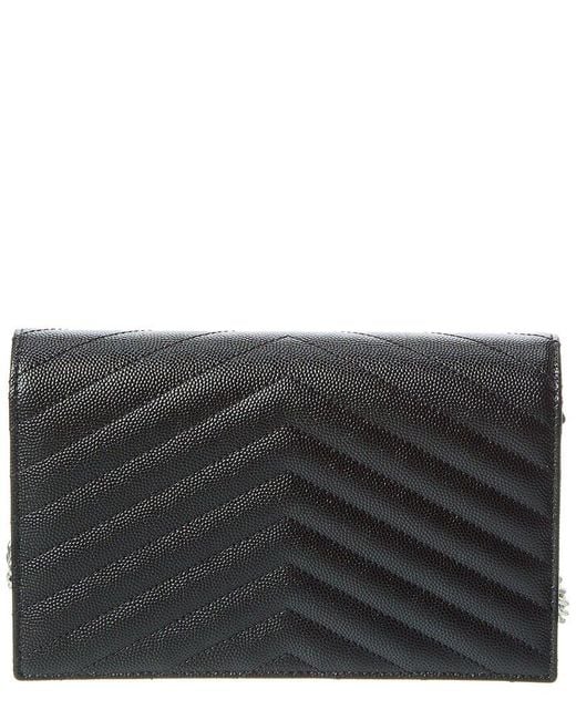 Saint Laurent Black Cassandre Matelasse Leather Shoulder Bag