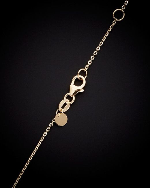 Italian Gold Black 14k Geometric Station Adjustable Necklace