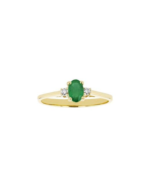 LEVARON FINE JEWELRY Green Levaron 14K 0.45 Ct. Tw. Diamond & Emerald Ring