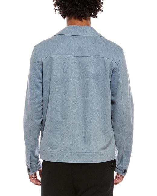 Isaia Blue Coach Jacket for men